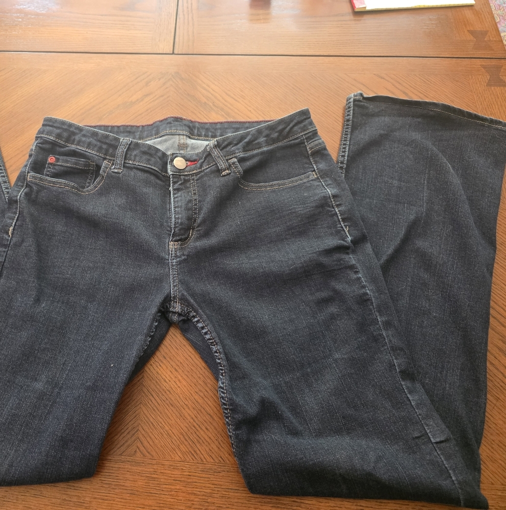 Elegant Dark Blue Women's Straight Leg Jeans
